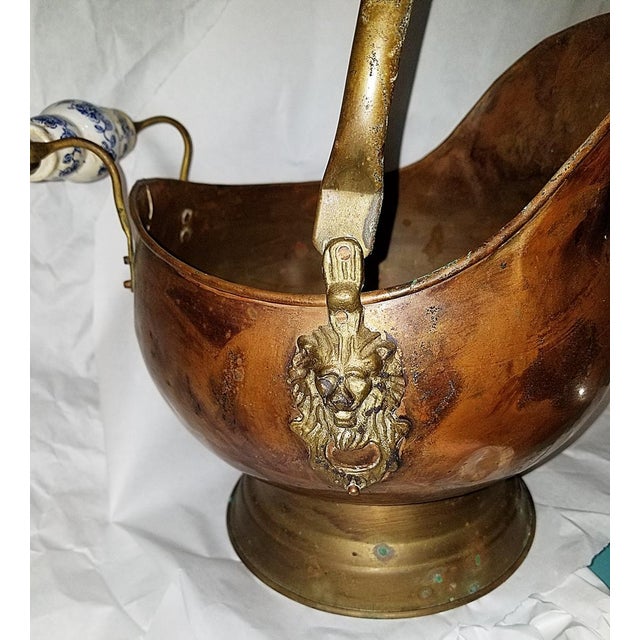1970s 1970s Copper & Brass Coal Scuttle Bucket For Sale - Image 5 of 7