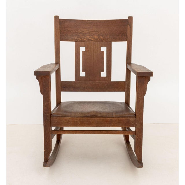 Arts & Crafts Arts and Crafts Oak Rocking Chair For Sale - Image 3 of 8