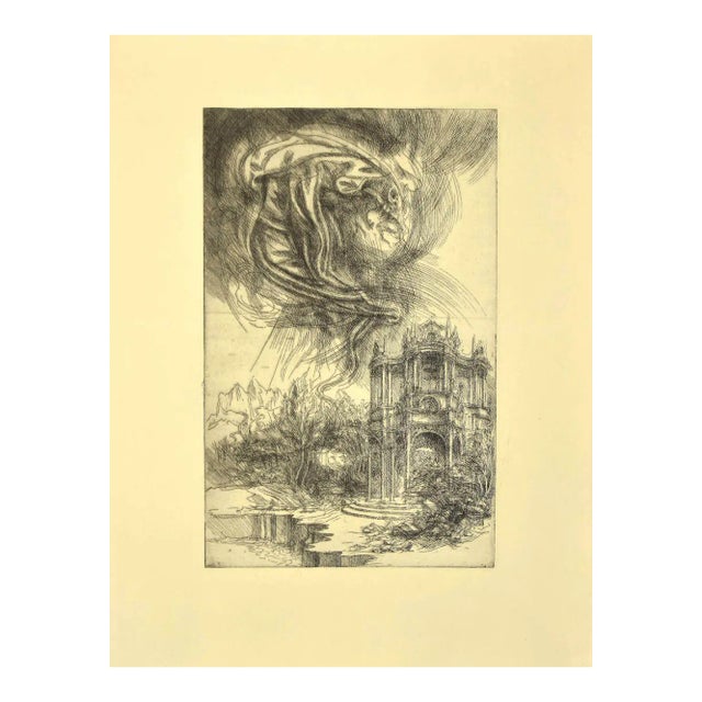 Riccardo Tommasi Ferroni, Baroque Rome, Etching, 1965 For Sale