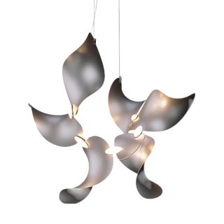Dune 6 Cluster Pendant Light in Silver Anodized Aluminum by Moss Objects For Sale