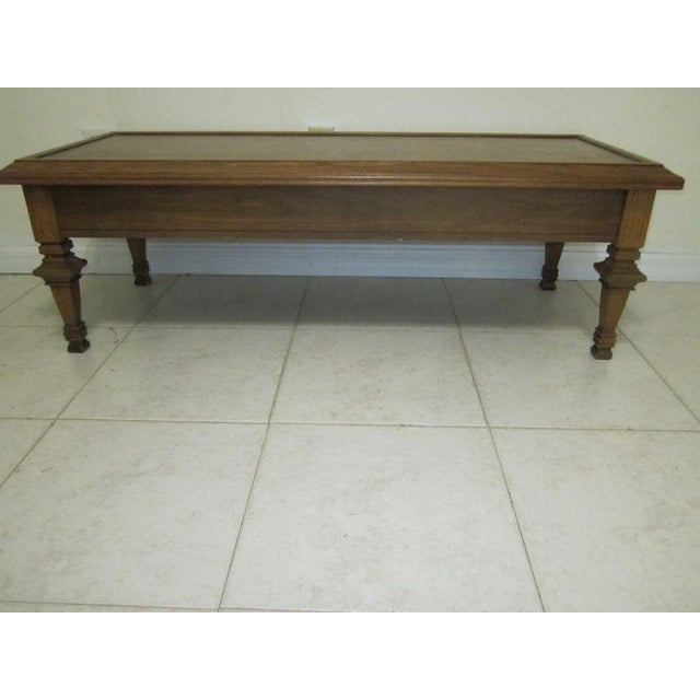 1970s 1970s Vintage Bassett Walnut Wood Cocktail Coffee Table One Drawer For Sale - Image 5 of 12