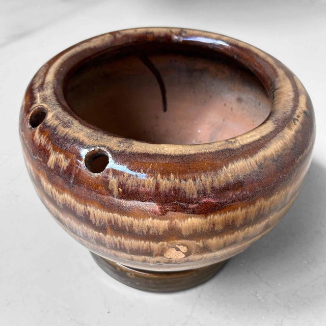 Vintage Japanese Ceramic Ikebana Flower Vase, 1970s For Sale - Image 9 of 12