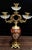 Rococo 1960s French Rococo Candelabra Ornate Brass & Crystal Candle Holder 19"H For Sale - Image 3 of 6