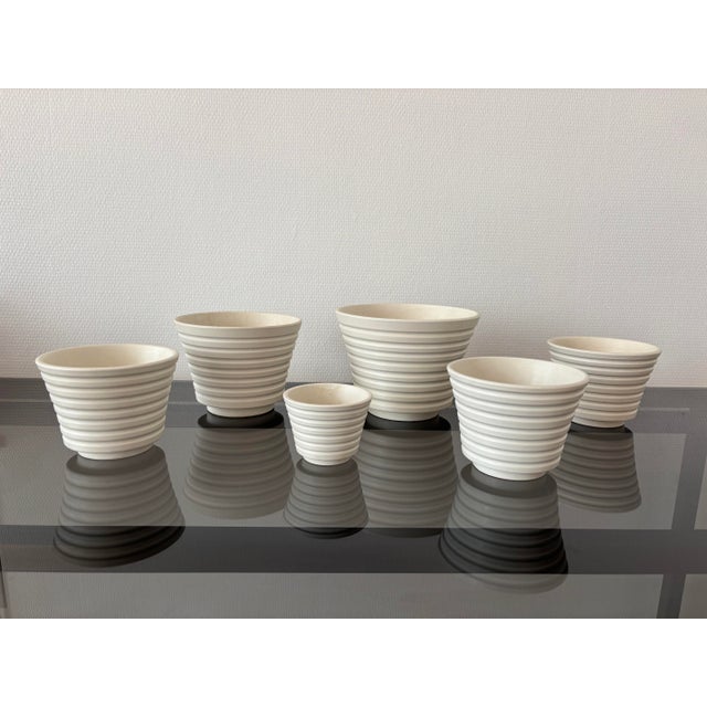 1930s Carrara Vases by Wilhelm Kåge for Gustavsberg, 1930, Set of 6 For Sale - Image 5 of 5