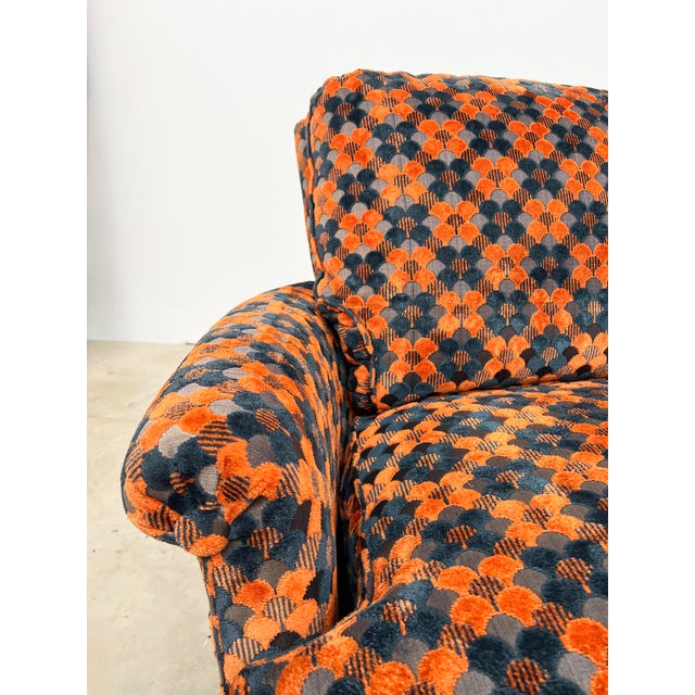 Vintage Velvet Sofa with Scale Pattern, 1970s For Sale - Image 9 of 17