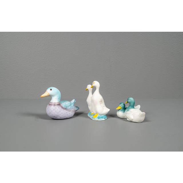 Mid-Century Modern Porcelain Duck Figures, Taiwan & Germany, Set of 3 For Sale - Image 3 of 12
