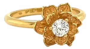 Carrera Y Carrera Diamond 18k Yellow Gold Spinner Flower Ring, Size 6