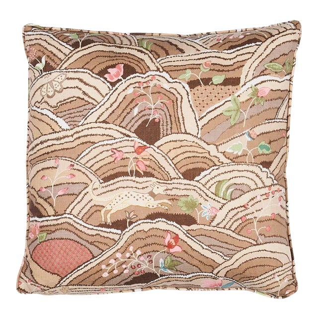 Schumacher Rolling Hills 18" Pillow in Mocha For Sale