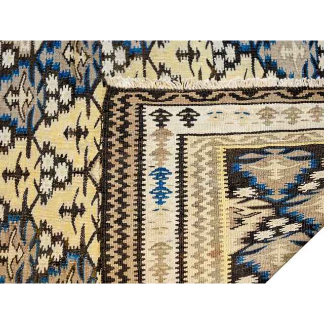 1920s Mid 20th Century Qazvin Kilim Runner For Sale - Image 5 of 6
