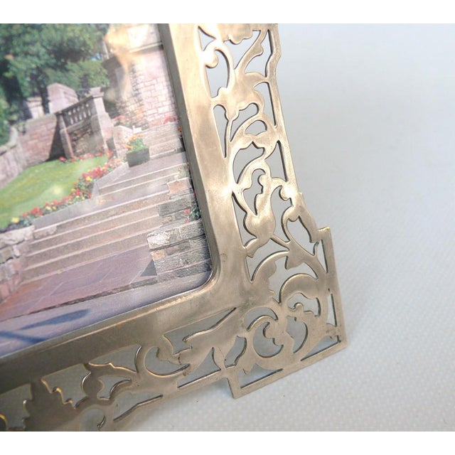 Antique Biedermeier Nickel-Plated Picture Frames, Set of 2 For Sale - Image 11 of 18