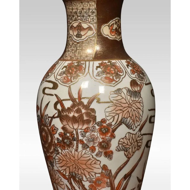 1920s Satsuma Porcelain Vase Lamp For Sale - Image 5 of 6