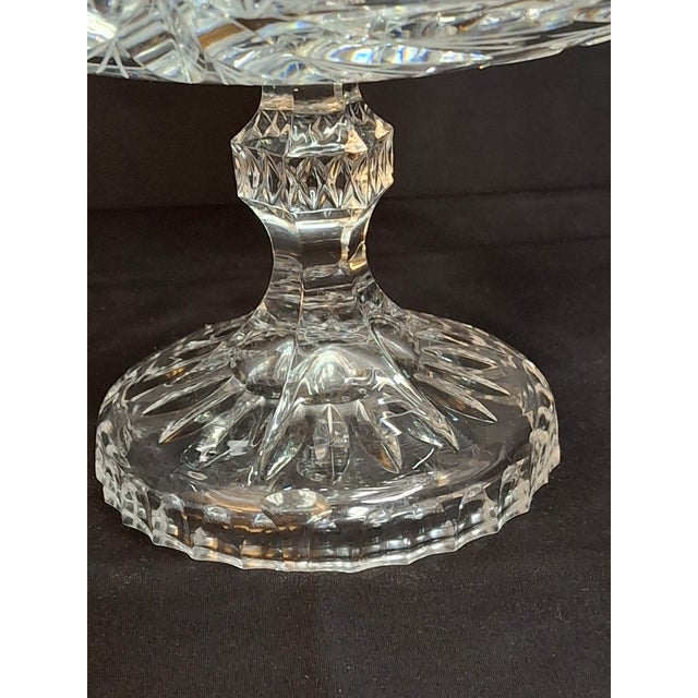 1900 - 1909 Antique Abp Cut Glass Pedestal Bowl Large 10.75 Centerpiece Compote Pinwheel Hobstar For Sale - Image 5 of 13