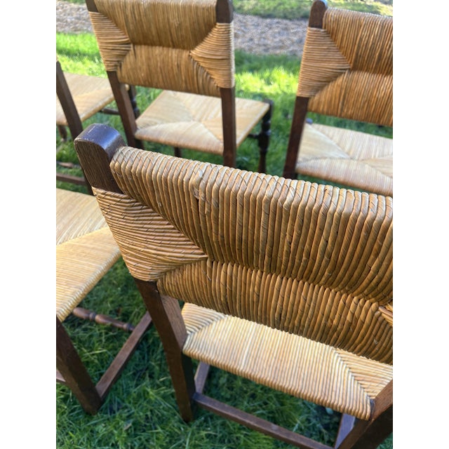 1930s Wood and Straw Chair attributed to Charles Dudouyt, 1930s For Sale - Image 5 of 12