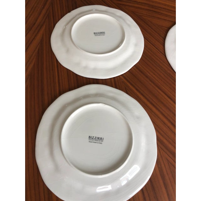 Italian Hand-Crafted Luncheon/Dessert Plates in Blue & White by Ceramiche Bizzirri-Set of 6 For Sale - Image 10 of 10