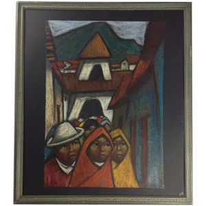 Arturo Nieto Ecuadorean Village Painting