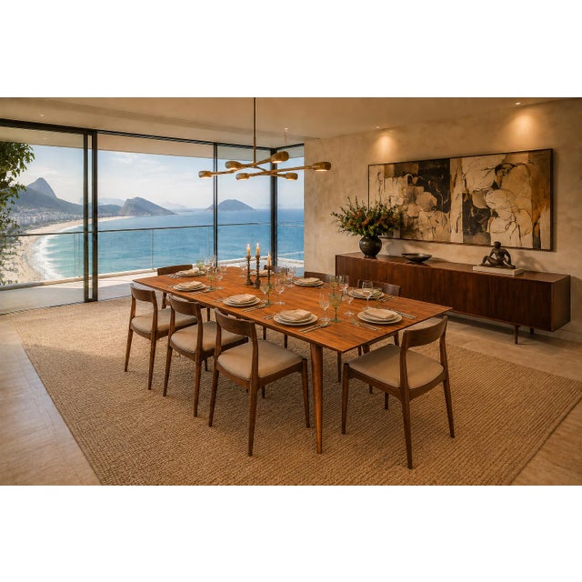 Designed by Ernesto Hauner for the Brazilian furniture company Mobilinea in the 1950s, this dining table exemplifies the...