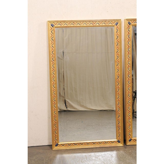 Mid 20th Century Large Pair of Richly Decorated Gilt Mirrors For Sale - Image 4 of 12