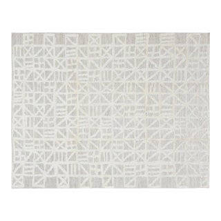 Moroccan Aleph Hand Knotted Wool Rug, 10'1''x13'9'' For Sale