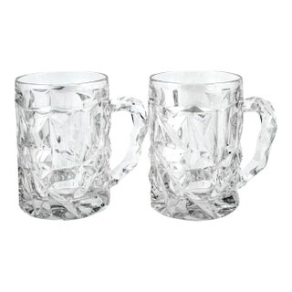Tiffany & Co. 16oz Pair of Rock Cut Crystal Beer Mug - a Pair For Sale