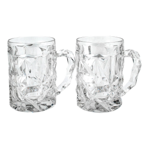 Tiffany & Co. 16oz Pair of Rock Cut Crystal Beer Mug - a Pair