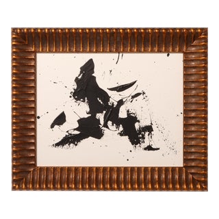 Black and White Abstract Painting by Stephen Hansrote, Framed For Sale