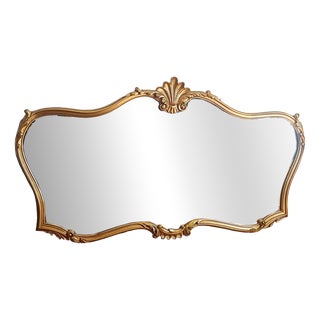 Large Louis XV Style Giltwood Mirror, 1970s For Sale