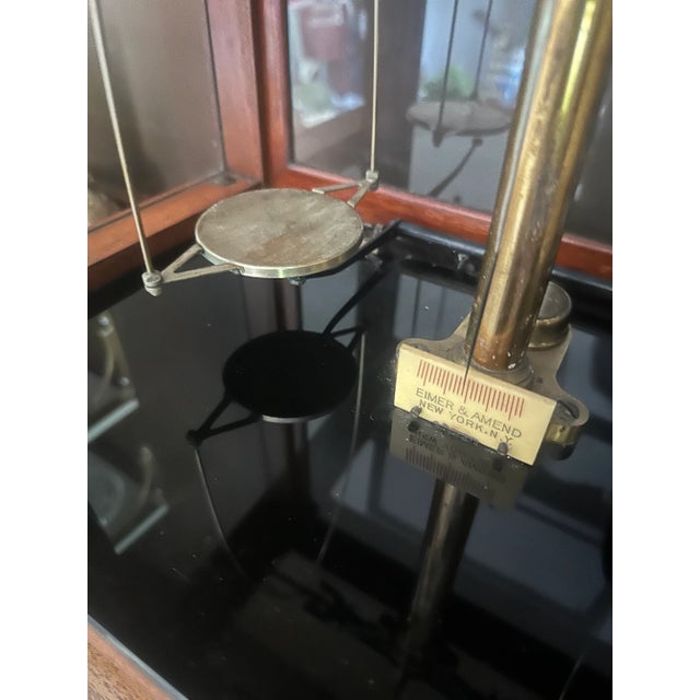 Early 20th Century Antique Eimer & Amend Analytical Balance in Mahogany and Brass Case — New York,c.1900 For Sale - Image 5 of 6