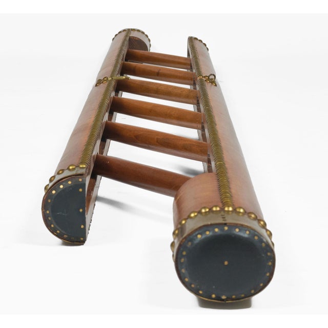 Leather Covered Pole Ladder For Sale - Image 9 of 10