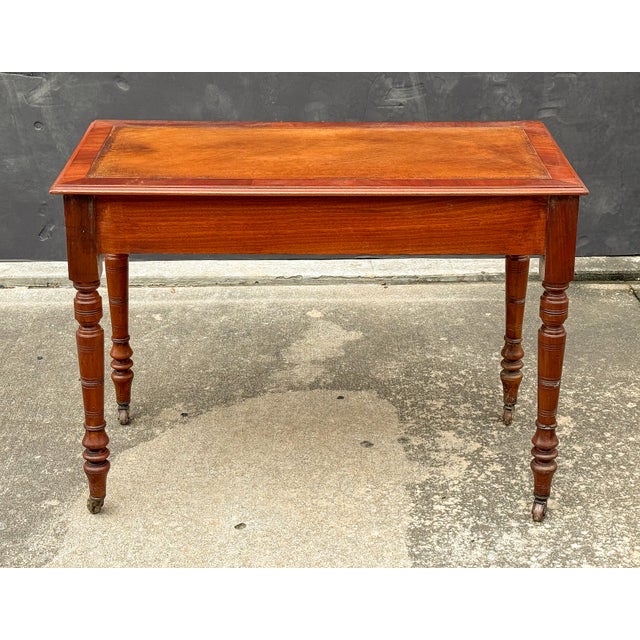 English Writing Table or Desk of Mahogany With Inset Leather Top For Sale In Austin - Image 6 of 8