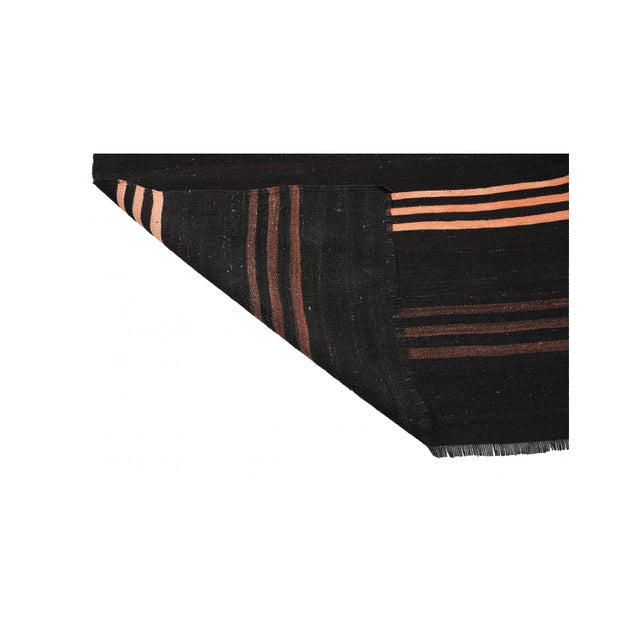 1960s Vintage Large Dark Brown Kilim Rug - 8`0″ X 11`2″ For Sale - Image 5 of 6