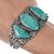 6.5" c1940's Navajo silver cuff bracelet w/three large turquoise. Weight and measurements in pics. No detectable markings...