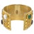 Abstract Vintage Chanel Cuff Bracelet Gold-Plated With Gripoix Glass Stones For Sale - Image 3 of 5