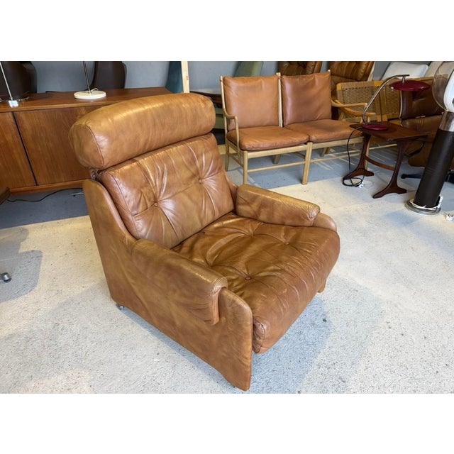 Mid-Century Modern Mid-Century Modern Tan Leather Chair by Wittmann, 1970s For Sale - Image 3 of 16