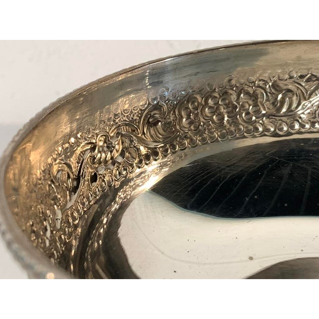 Metal Vintage Sterling Silver Anglo-Indian Repoussé Bowl - 5" Diameter - British Raj For Sale - Image 7 of 8