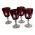 French Crystal Red Cut-to-Clear Wine Water Goblet by Cristal d'Arques-Durand Set of 4 For Sale