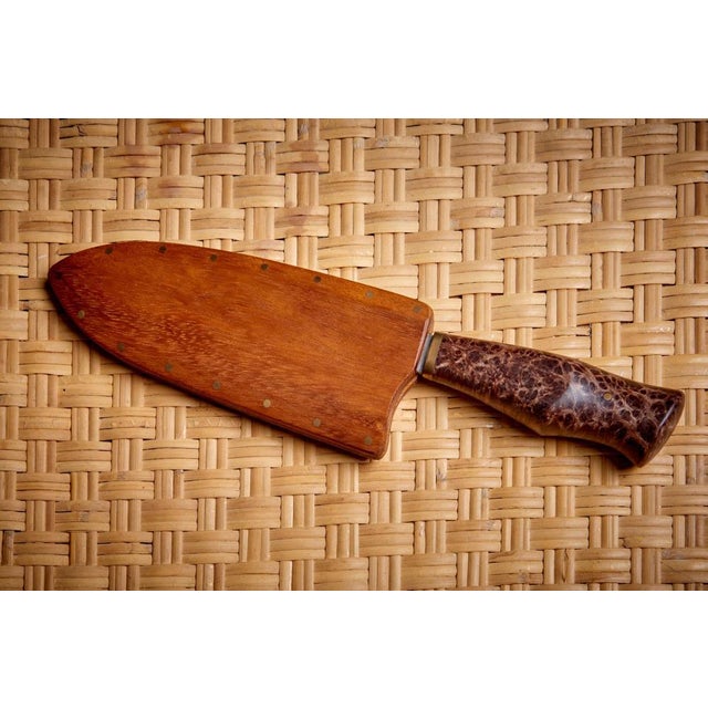 Not Yet Made - Made To Order Knife with Redwood Burl Handle and Teak Knife Sheath by Dave Jacobson, 2023 For Sale - Image 5 of 8