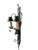 A striking example of Brutalist craftsmanship, this vintage hand-forged iron and pewter wall sconce combines sculptural...