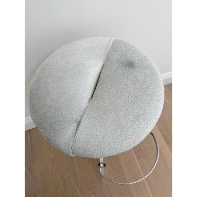 Transparent 1970’s Lucite and Cowhide Bar Stools - a Pair For Sale - Image 8 of 13