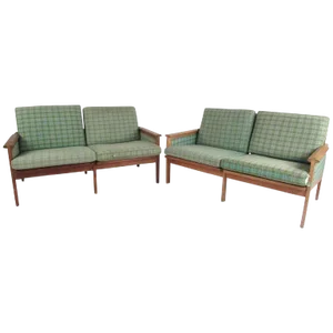 Illum Wikkelsø for N. Eilersen A/S Mid-Century Modern "Capella" Settees - A Pair