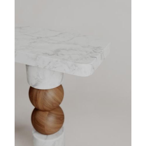 Stacked Spheres Green Marble Perle Console Table by Esther Knopfler For Sale - Image 9 of 14