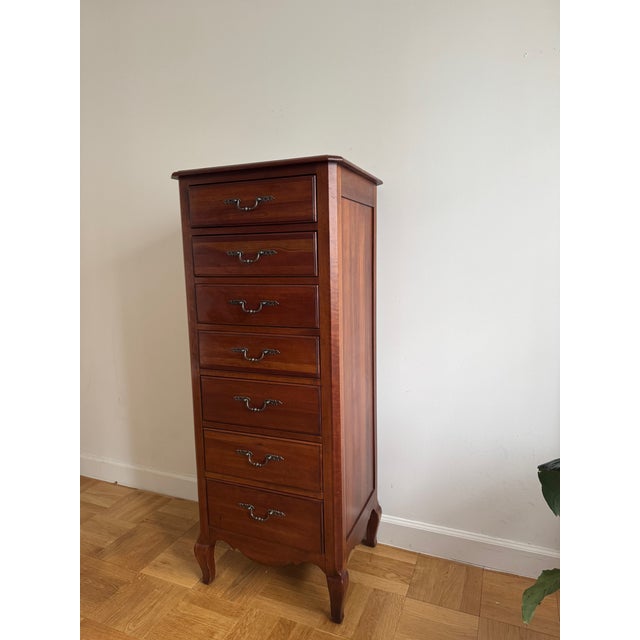 2010s Ethan Allen “Maison” Cherry Semainier / Lingerie Chest – 7 Drawers, Made in Usa For Sale - Image 5 of 16