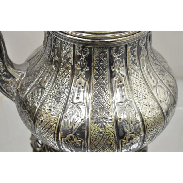 Antique Hunt & Roskell Late Store & Mortimer Silver Plated Tilting Tea Pot Stand For Sale - Image 4 of 12