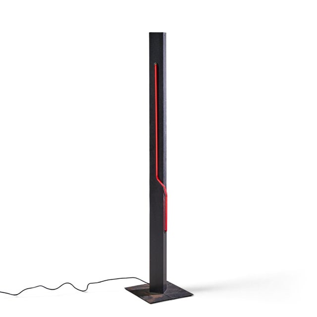 Rudi Stern Mid Century Let There Be Neon Floor Lamp This lamp measures: 14 wide x 14 deep x 71.75 inches high Fair Vintage...