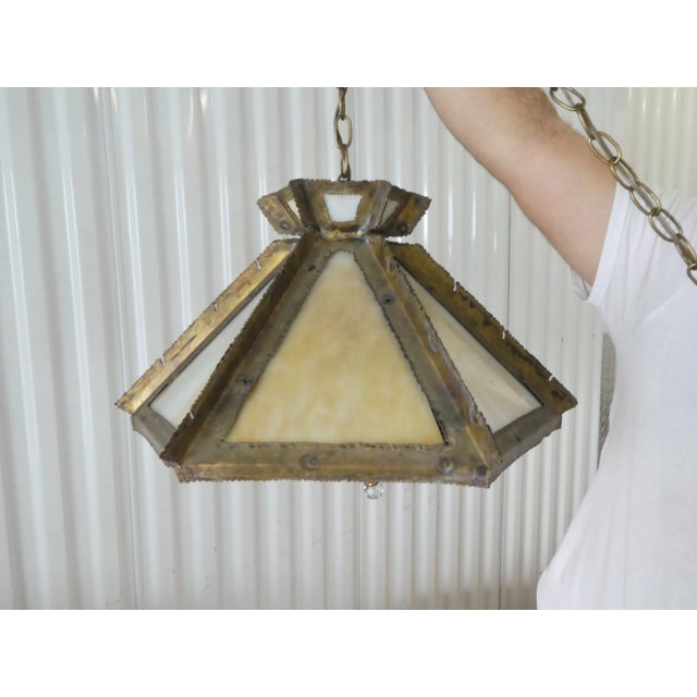 1970s 1970s Torch Cut Brutalist Pool Table Pendant Lights - a Pair For Sale - Image 5 of 13