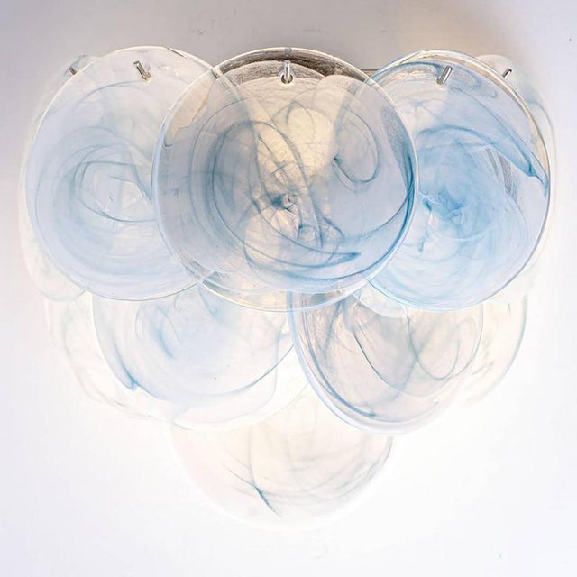 Large Murano Blue Glass Discs and Brass Wall Light, Italy, 1970 For Sale - Image 12 of 15