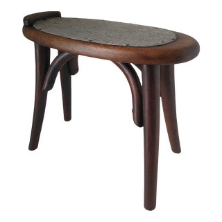 Circa 1900 Antique Bentwood Shoe Shine Stool With Zinc Top For Sale