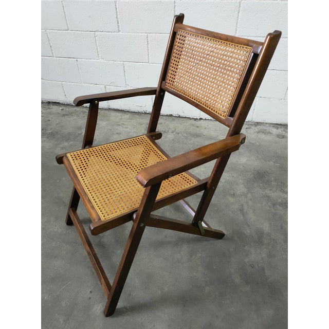 Folding chairs with mesh seats in perfect condition, Spain, 1970s. Measurements: seat height 43cm, total height 82cm,...
