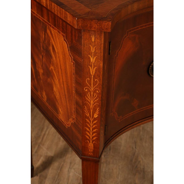 Federal Style Custom Mahogany Sideboard With Inlay And Tambour Door For Sale - Image 15 of 18