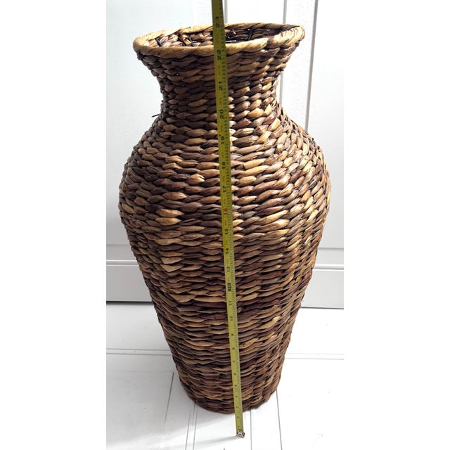 1980s Tall Wicker Basket 22” For Sale In West Palm - Image 6 of 9