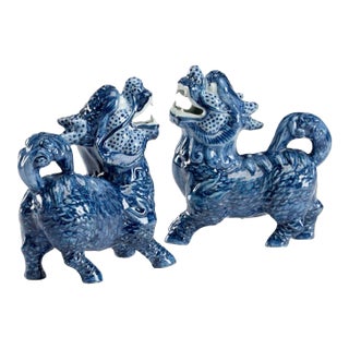 Blue Foo Dogs - A Pair For Sale